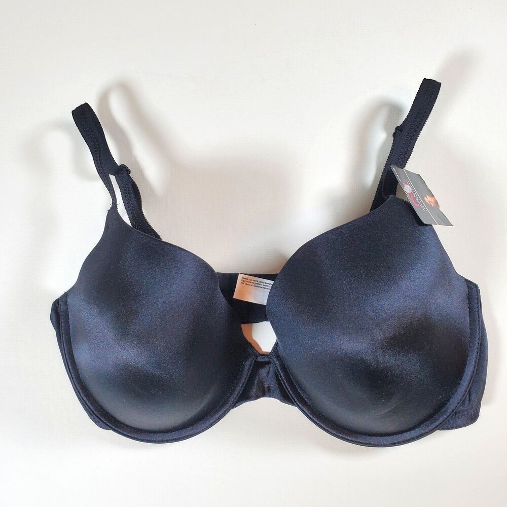 NWT Maidenform Bra 40C Black Lightly Padded Push-Up Bra Demi Underwire Everyday